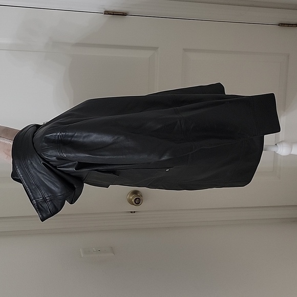 Public School New York Size M Leather Hooded Zip Front Jacket, NWOT - Picture 5 of 12
